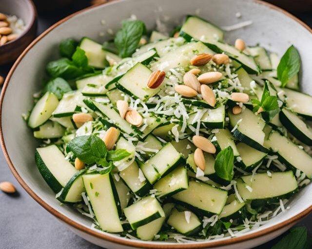 Zucchinisalat mit Parmesan und Minze